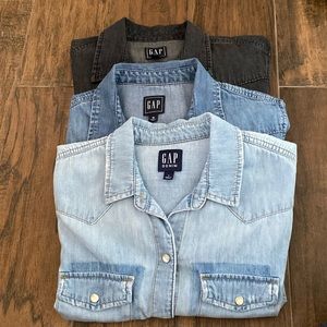 3 Gap denim shirts bundle
